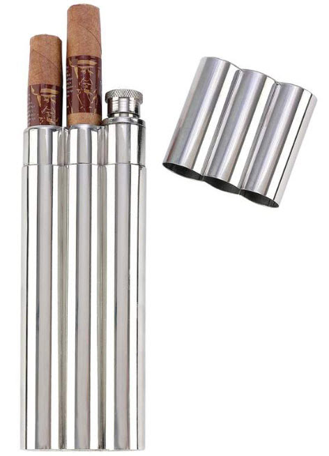Stainless Steel Double Cigar Flask