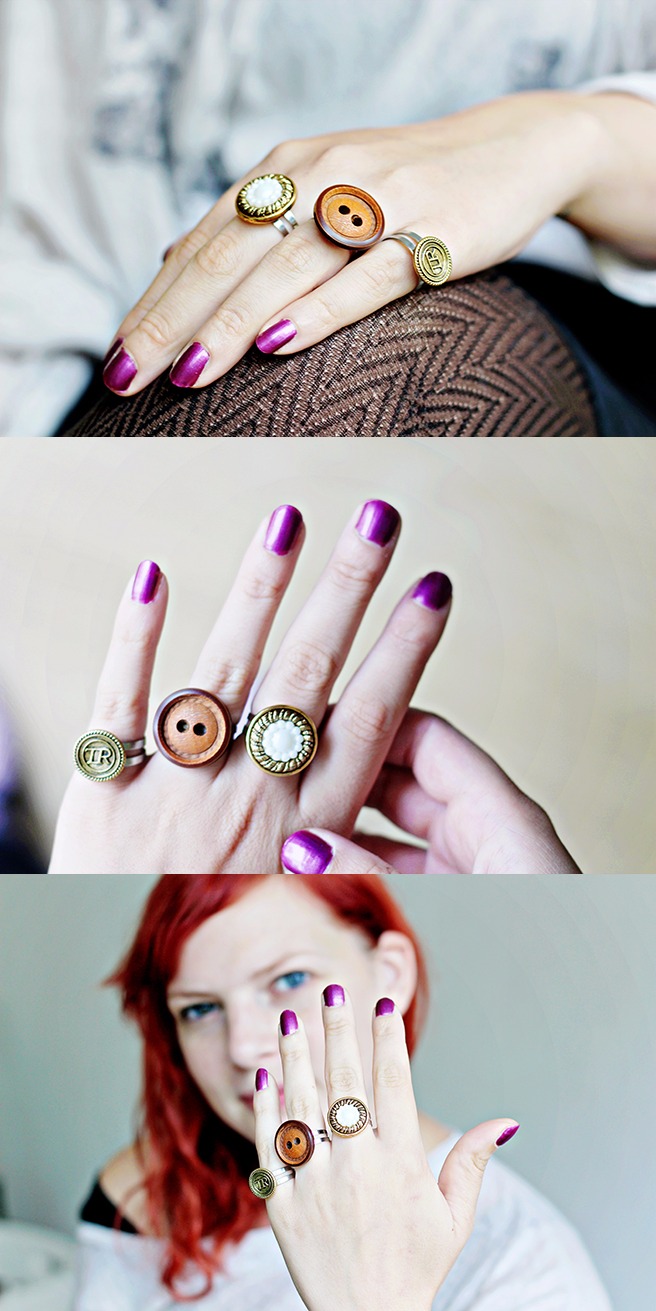 DIY Upcycling Button Rings