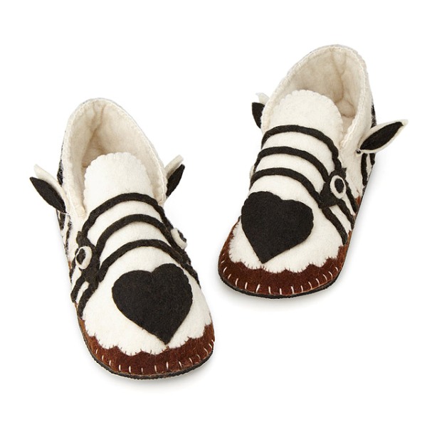 Handmade Zebra Slippers