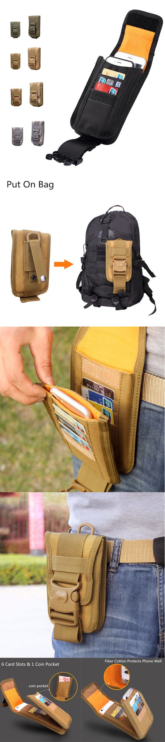 Outdoor Tactical Phone Holder Card & Coin Pocket For Men