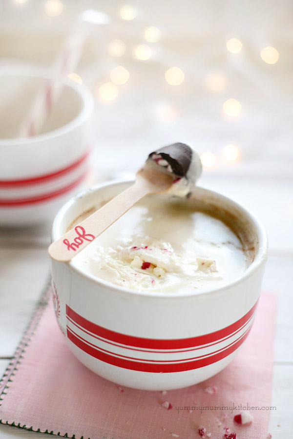 DIY Peppermint Hot Chocolate Mocha Spoons