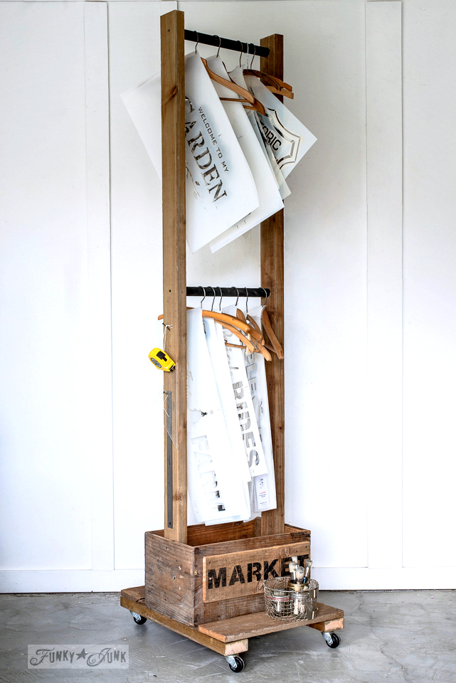 DIY Old Crate Stencil Storage Trolley Or Clothes Hanger