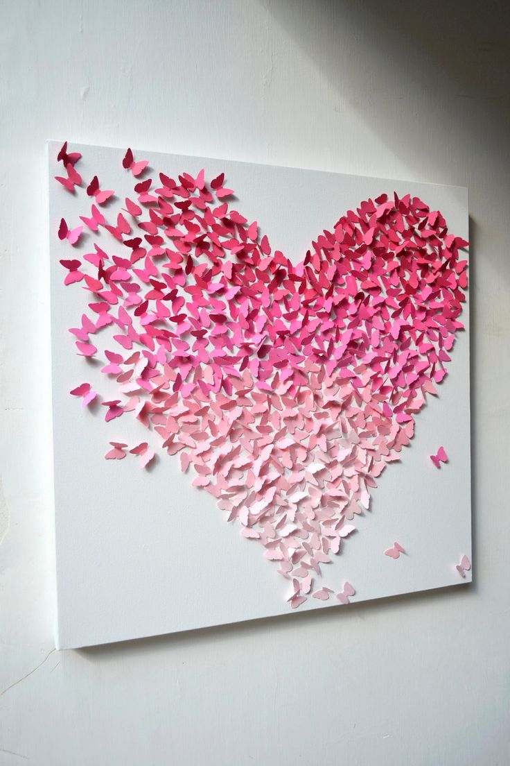 DIY Paper Butterfly Pink Heart