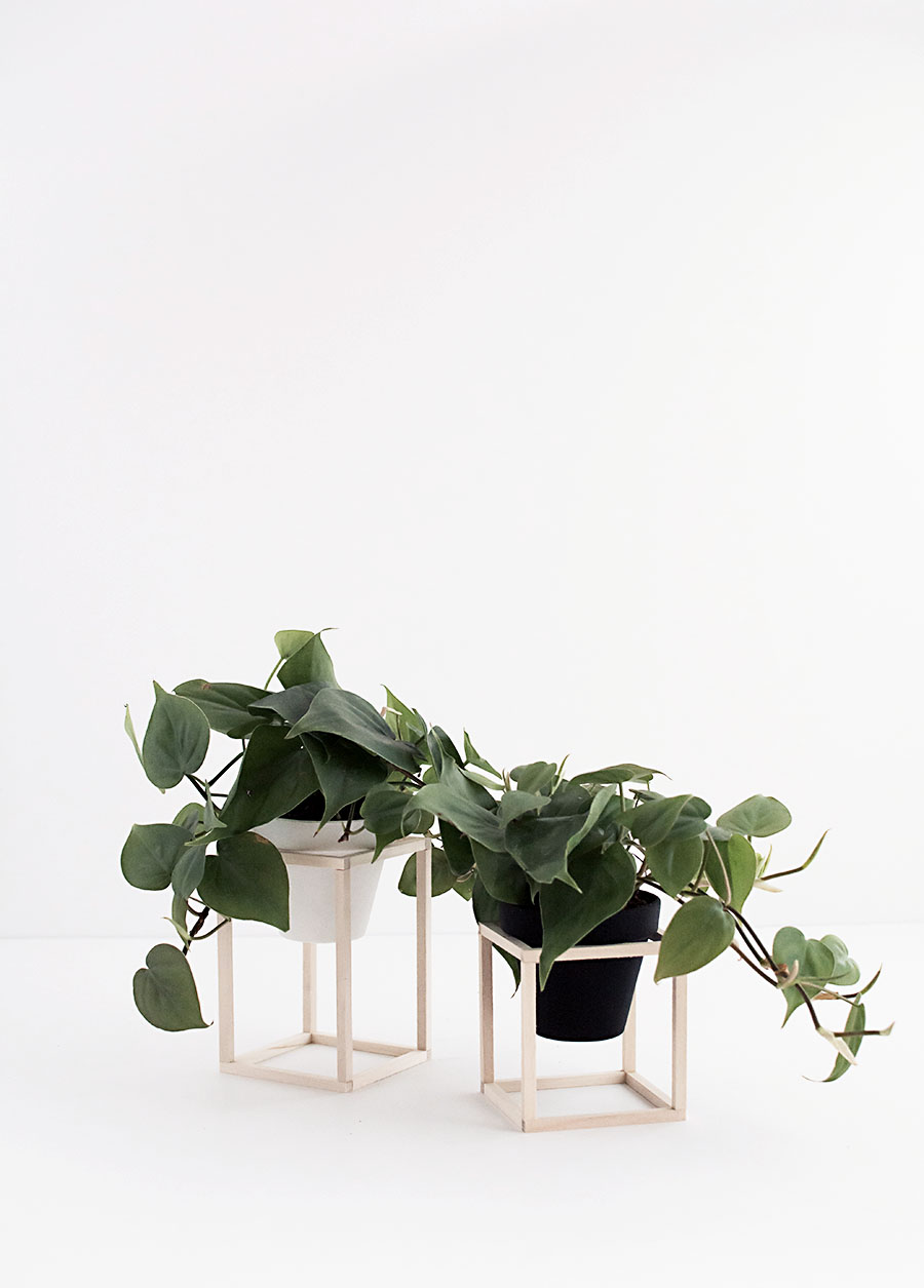 DIY Mini Wood Plant Stands