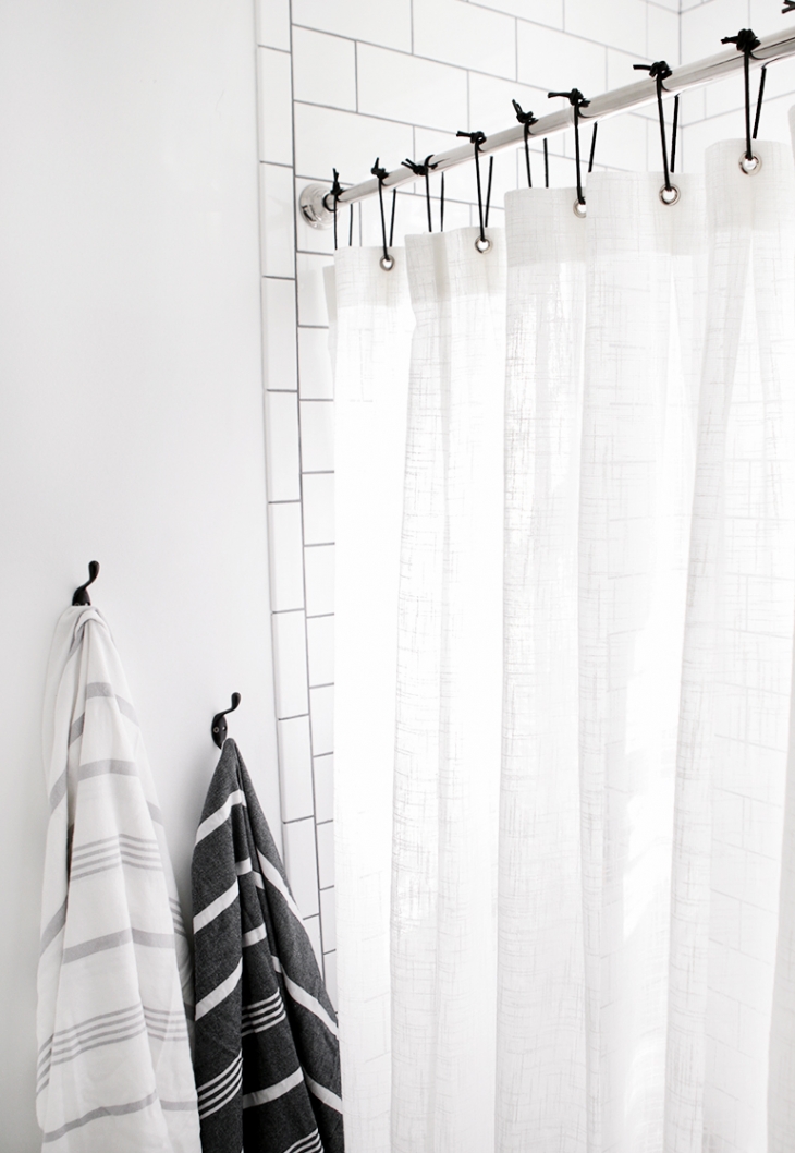 DIY Leather Shower Curtain Rings