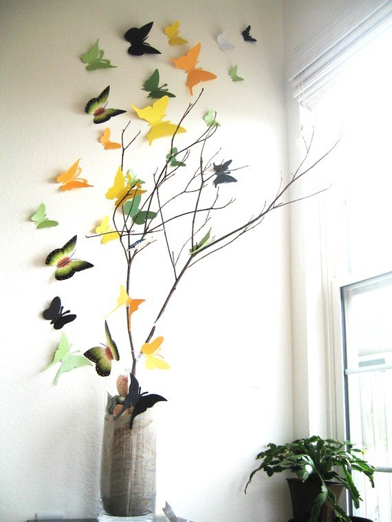 DIY 3D Butterfly Wall Art