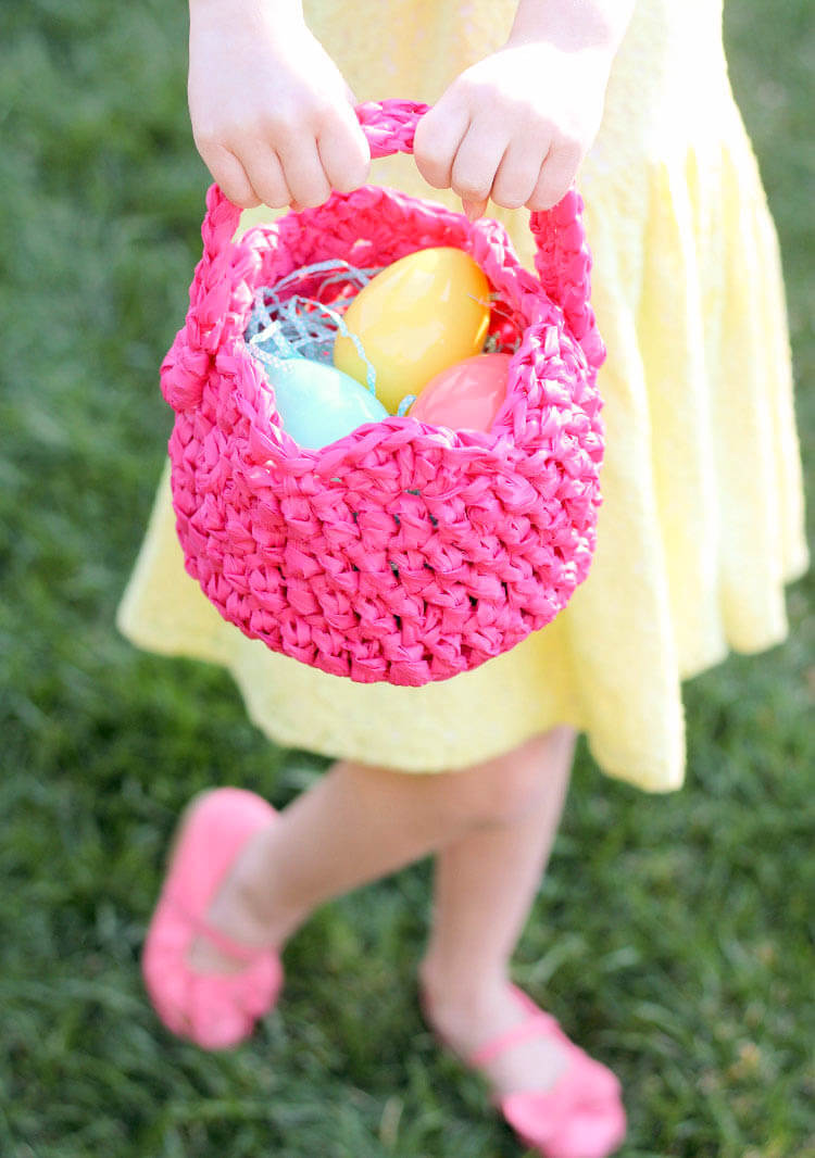 Plastic Crocheted Easter Basket