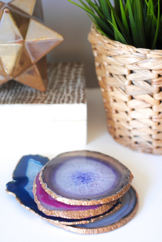 Gilded Gold Agate Coasters