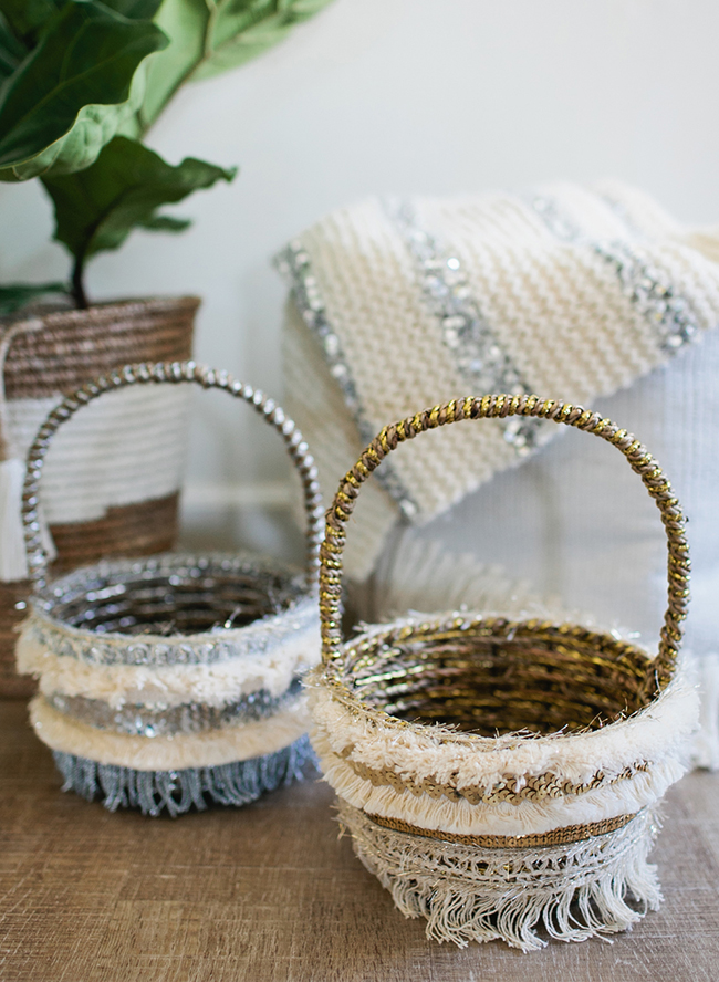 DIY Feather Easter Baskets