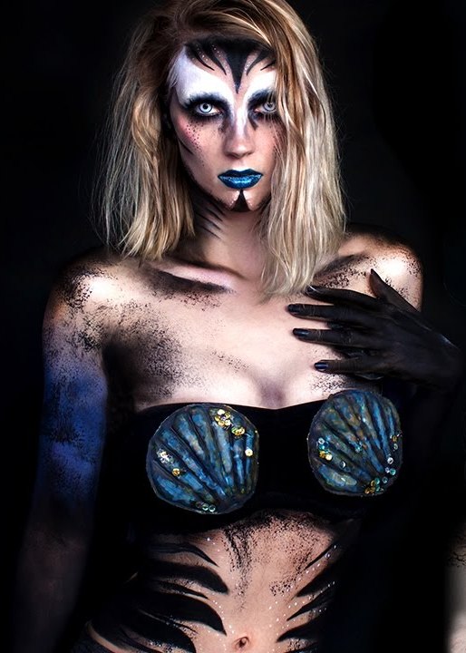 Dark Mermaid Halloween Makeup