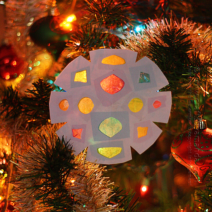 Faux Stained Glass Snowflake