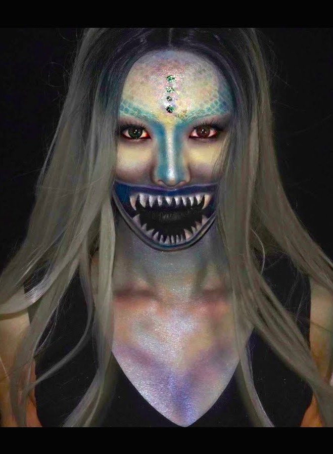 Deep Sea Mermaid Halloween Makeup