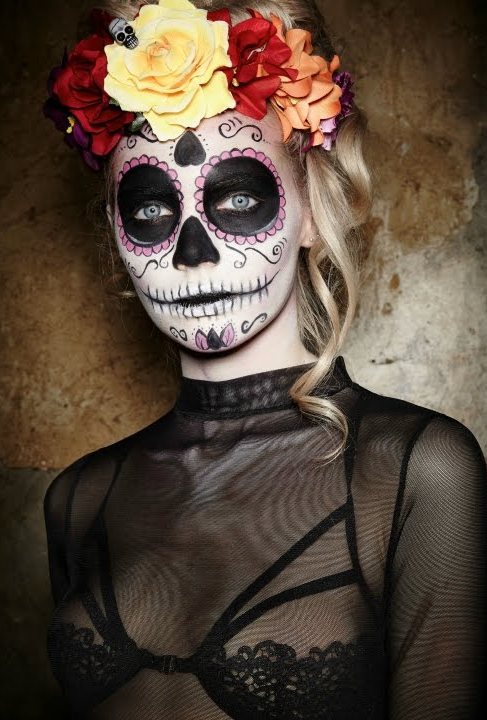 Mexican Sugar Skull Halloween Makeup