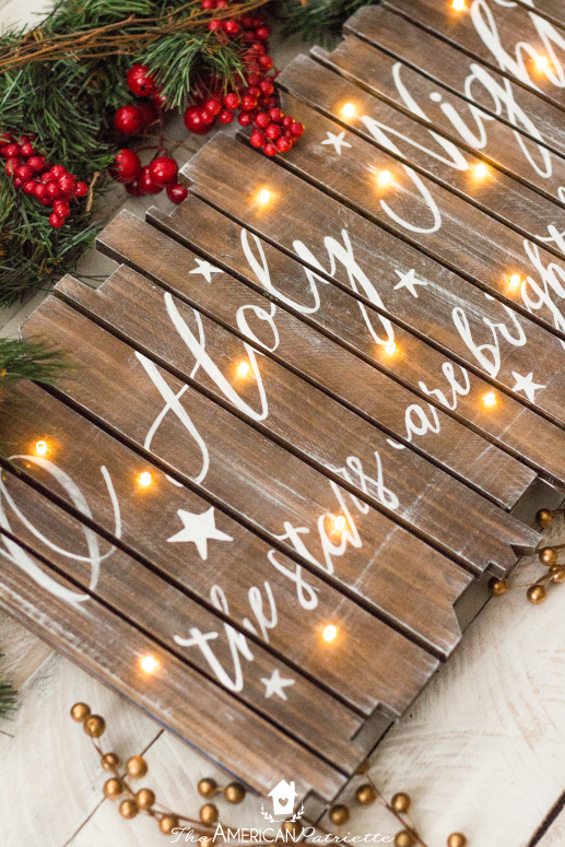 Rustic Light Up Christmas Sign