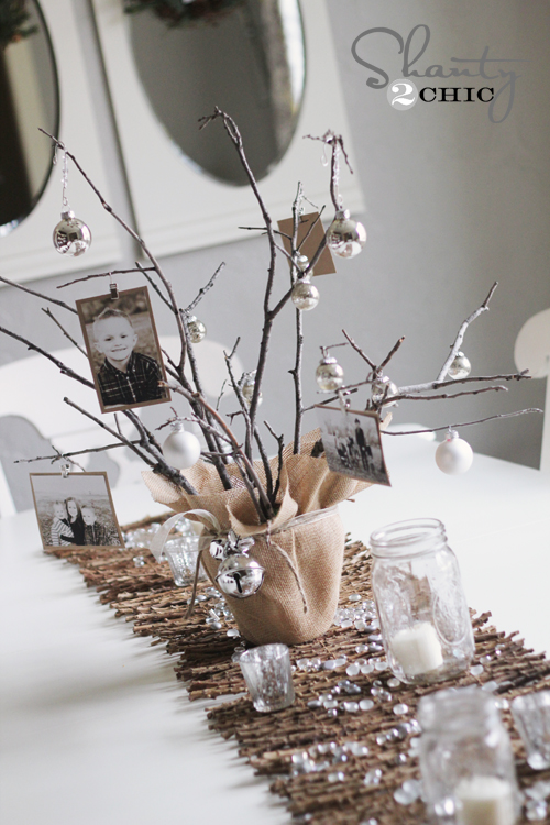 Tree Centerpiece With Photo Ornaments