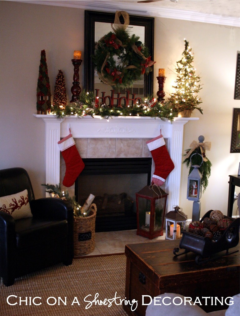 Rustic Mantel Christmas Decoration