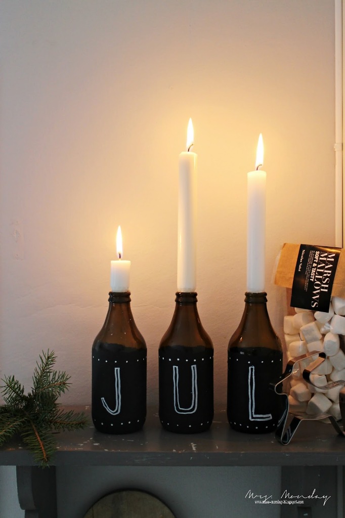 Rustic Christmas Candle Holders