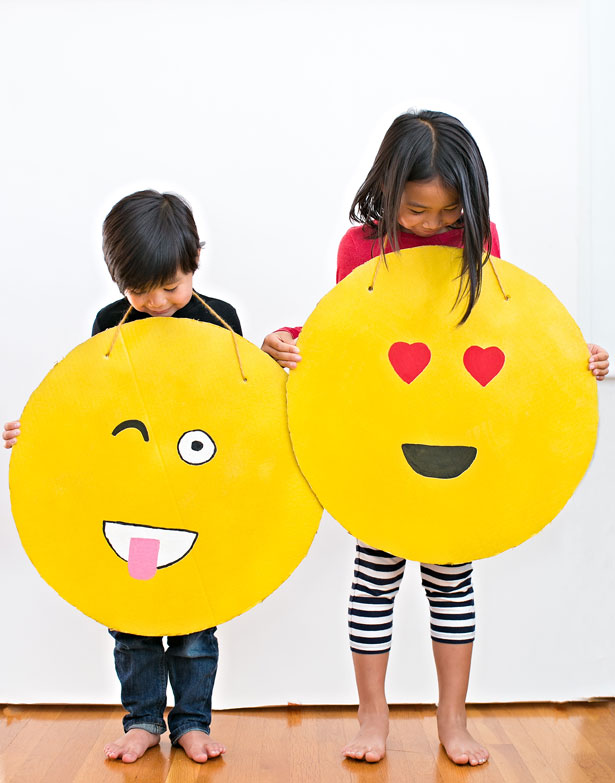 Cardboard Emoji Costumes