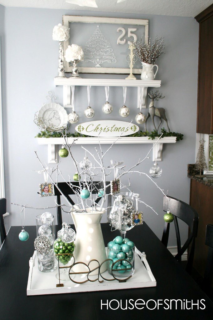 White and Silver Dinner Table Decoration