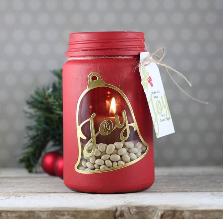 Mason Jar Christmas Candle Decorations