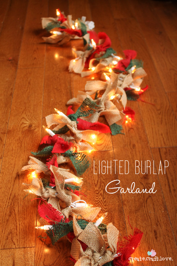 Lighted Burlap Garland