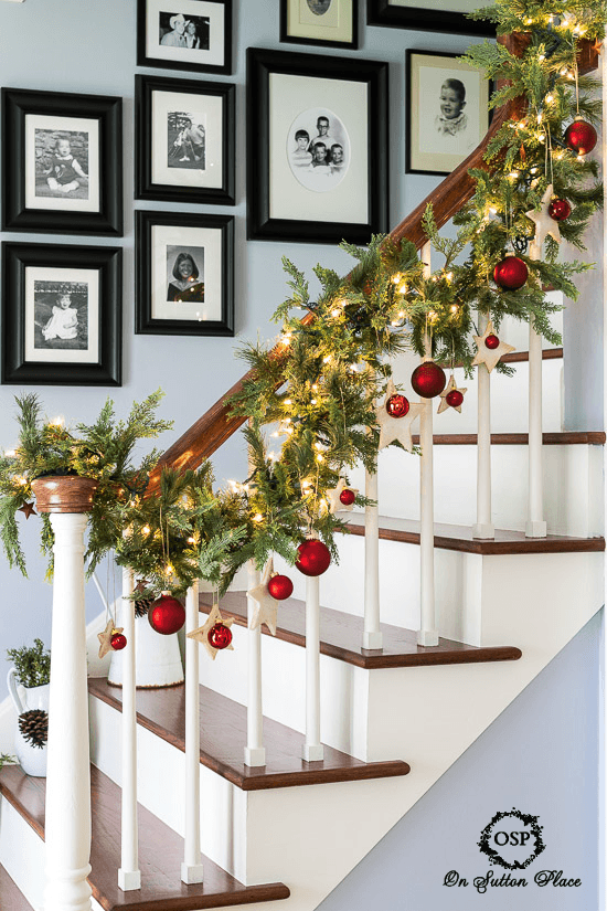 Rustic Staircase Decoration