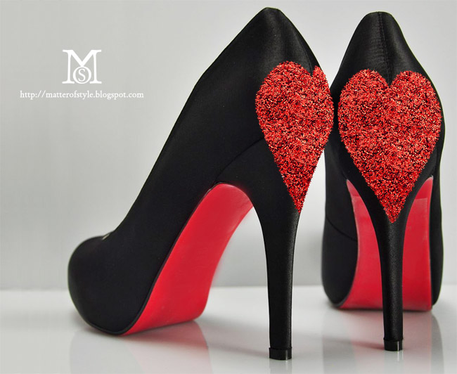 Love shoes with Glitter Hearts