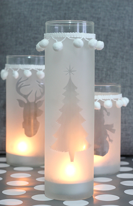 Frosted Glass Christmas Candle