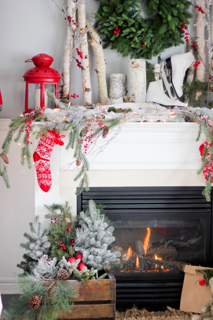 Christmas Decor with Wooden Ladder