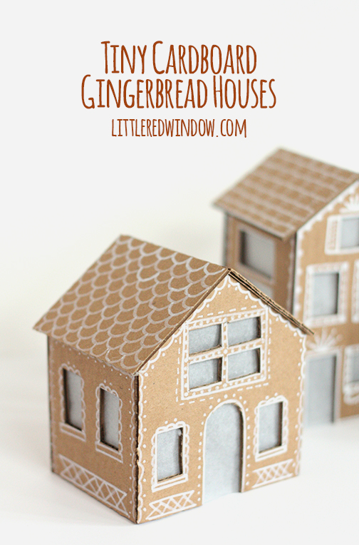 Tiny Cardboard Gingerbread Houses