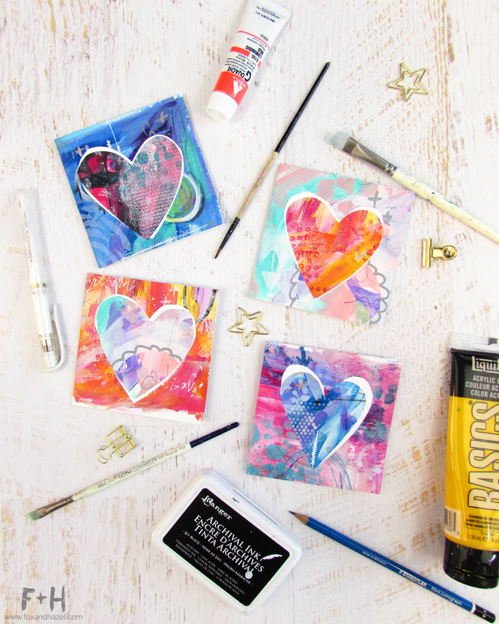 Mixed Media Valentines Day Cards