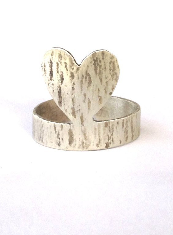Silver Heart Ring Love Gift