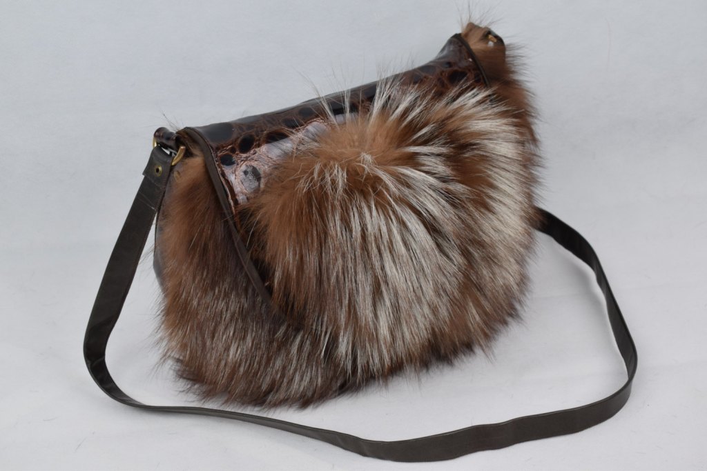 Real Fur Fox Hand Bag Tablet bag