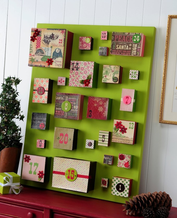 Advent Calendar with Canvas and Gift Boxes