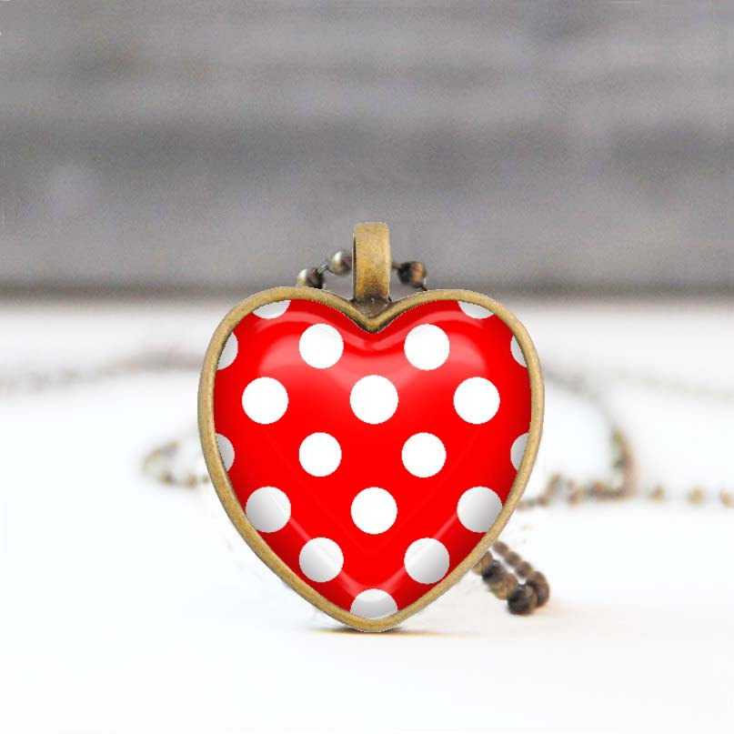 Red polka dot necklace
