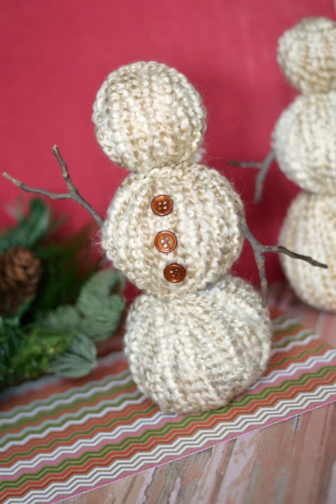 Yarn Wrapped Snowmen