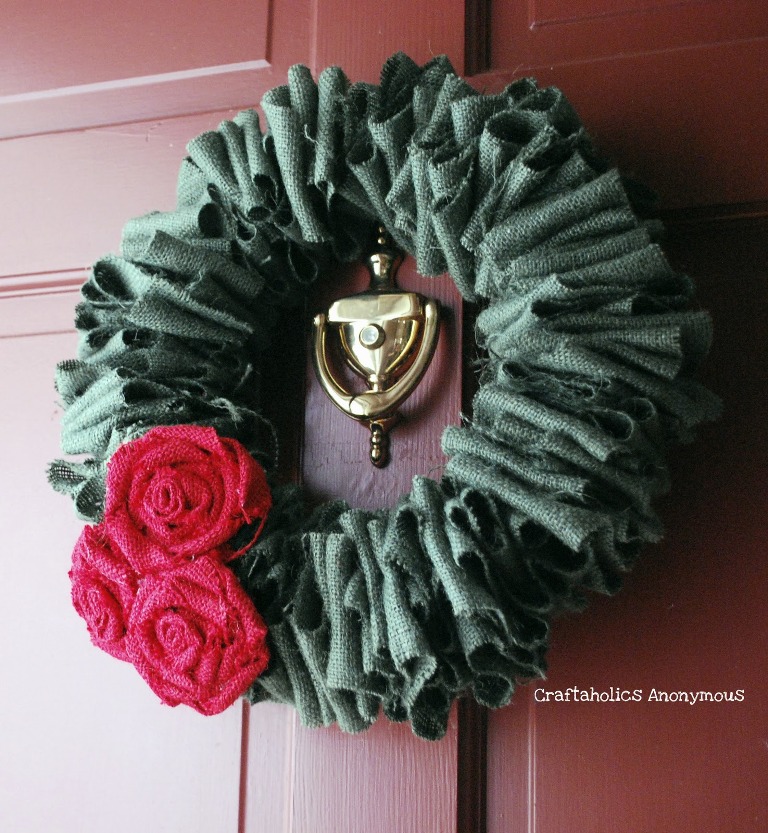 Burlap Roses Wreath