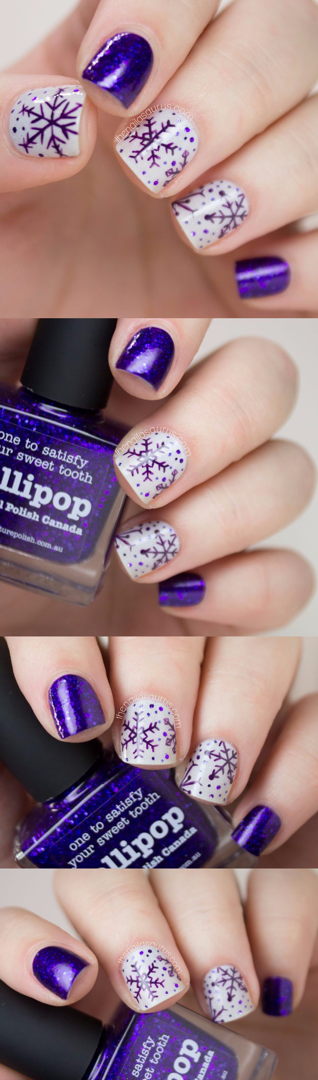 Purple Snowflake Nail
