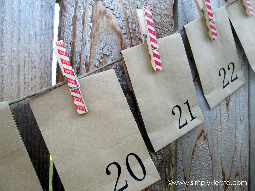 Paper Sack Clothespin Advent Calendar