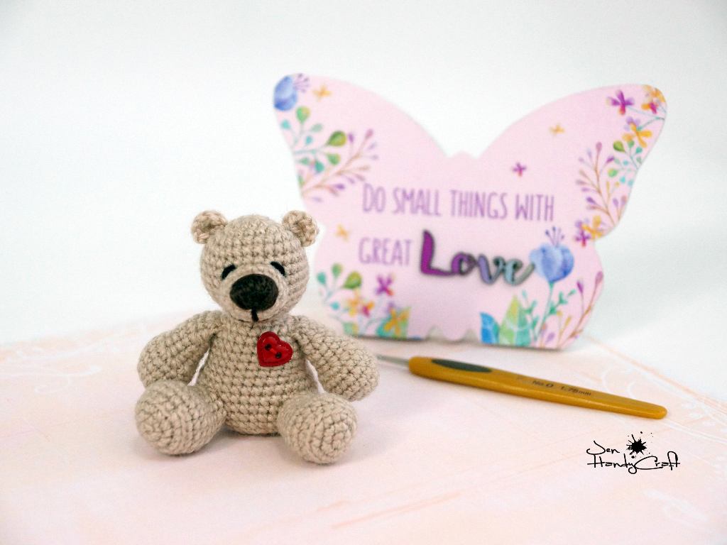Miniature bear with heart Valentines gift for Girlfriend