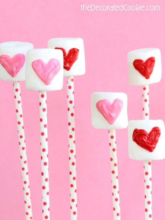 Candy Heart Marshmallow Pops