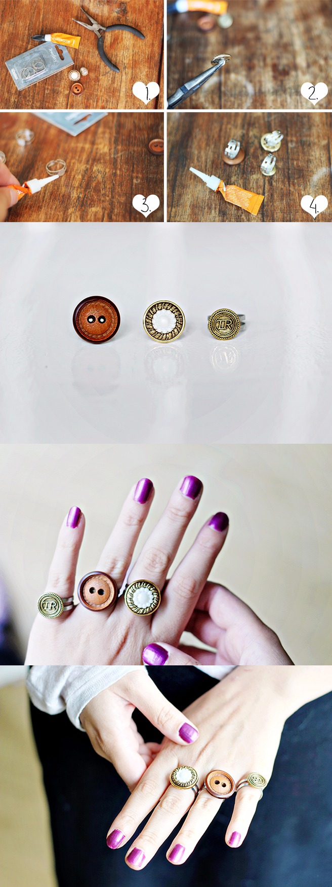 DIY Button Rings