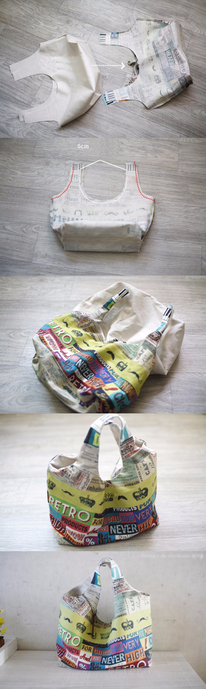 DIY Fabric Bag Hobo