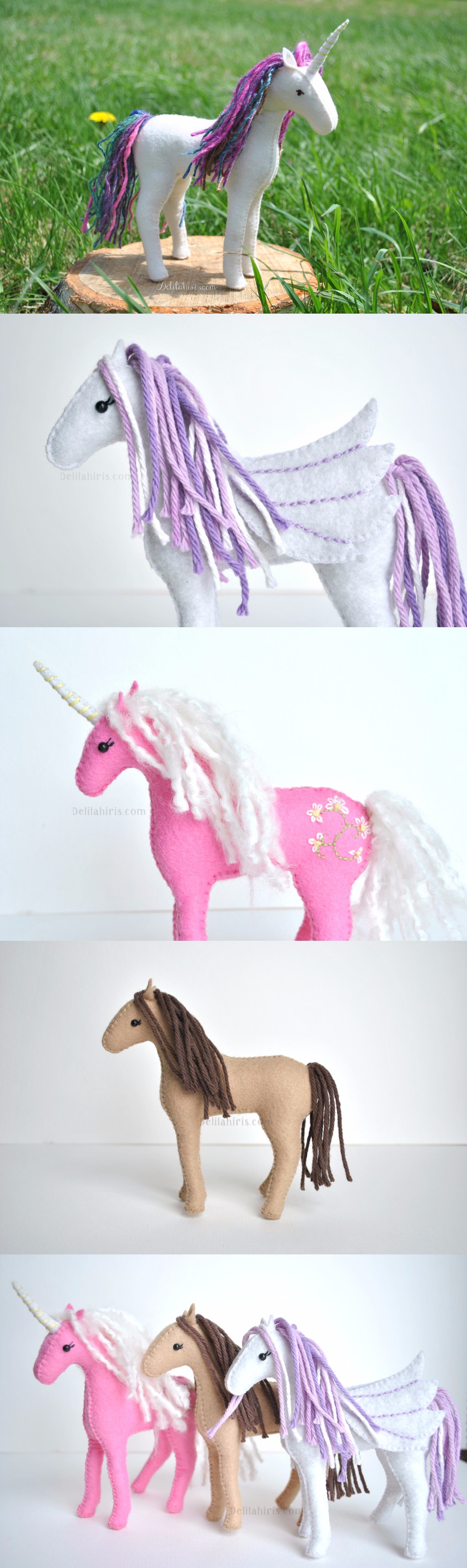 DIY Felt Unicorn Horses