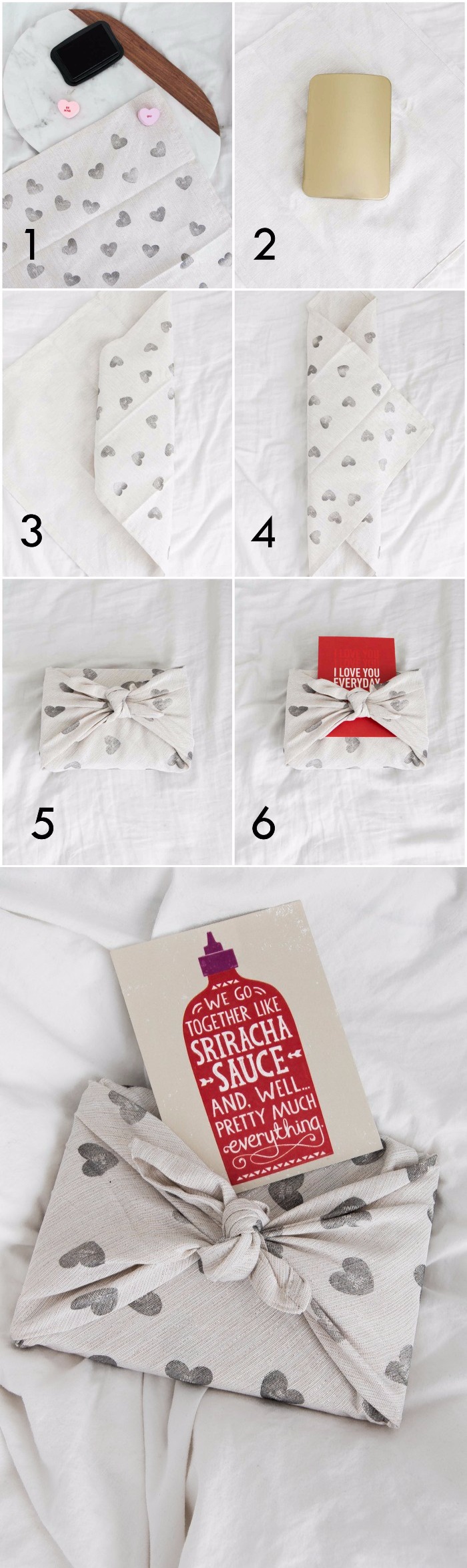 DIY Stamped Fabric Gift Wrap