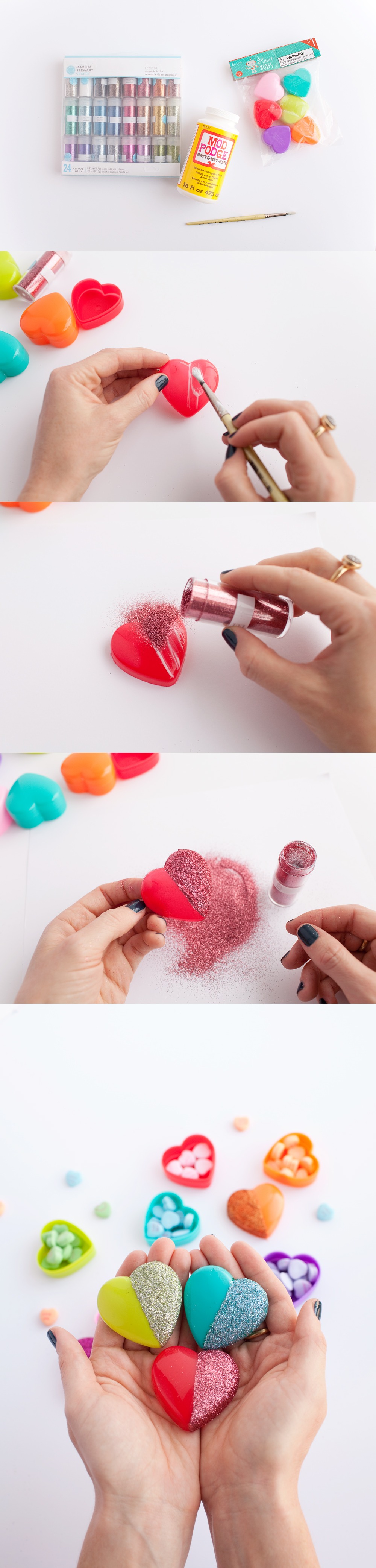 Glitter Heart Candy Boxes Tutorial