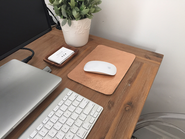 Rose Gold Leather Mousepad