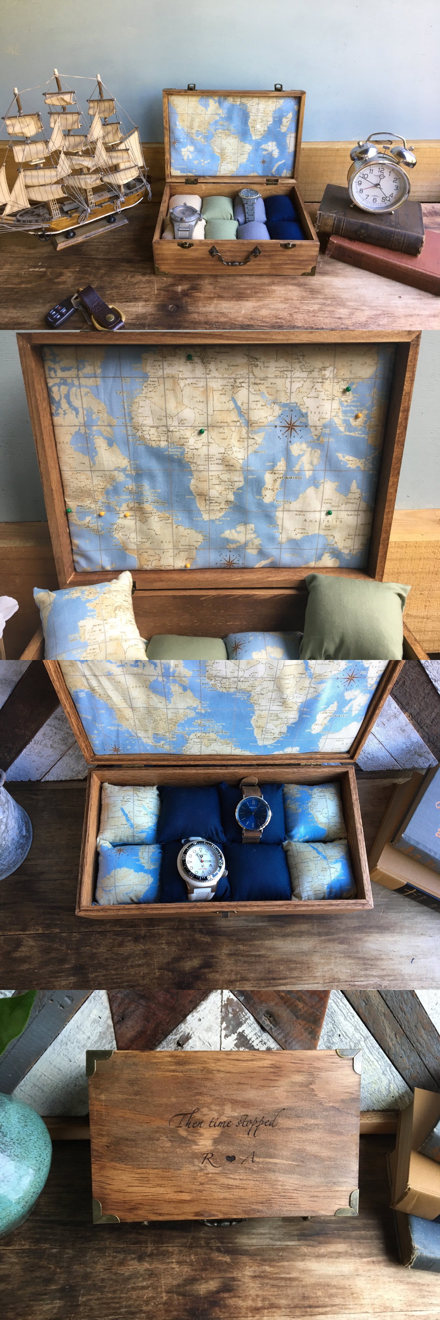 Watch Box With Global Map