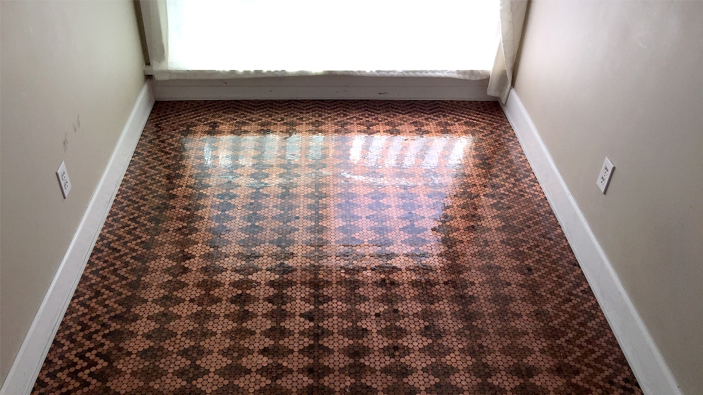 Make a Penny Tile Floor