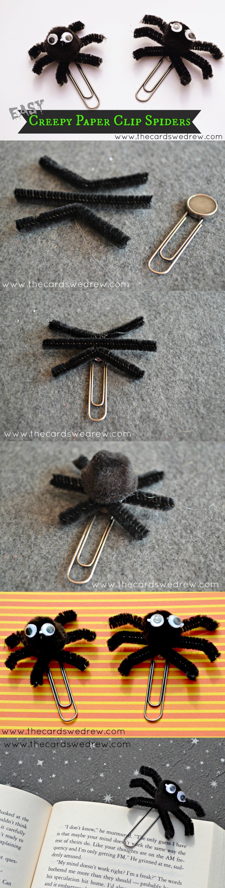 10. Easy Creepy Paper Clip Spiders
